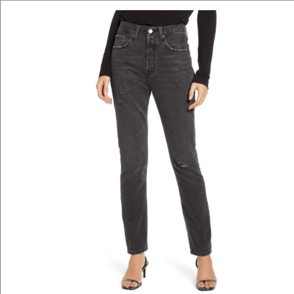🆕Levi's 501 Premium Distressed Skinny Jeans - Picture 4 of 12